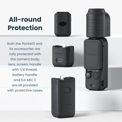 For DJI Osmo Pocket 3 AMagisn Silicone Protection Case Movement Camera Accessories, Style: 5 In 1 Gray - Case & Bags by aMagisn | Online Shopping UK | buy2fix