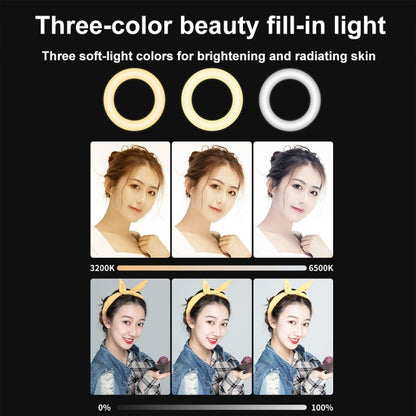 YRing48 4-Inch 48LEDs Laptop Camera Video Conference Live Beauty Ring Fill Light, Spec: Clip with Tripod - Selfie Light by buy2fix | Online Shopping UK | buy2fix