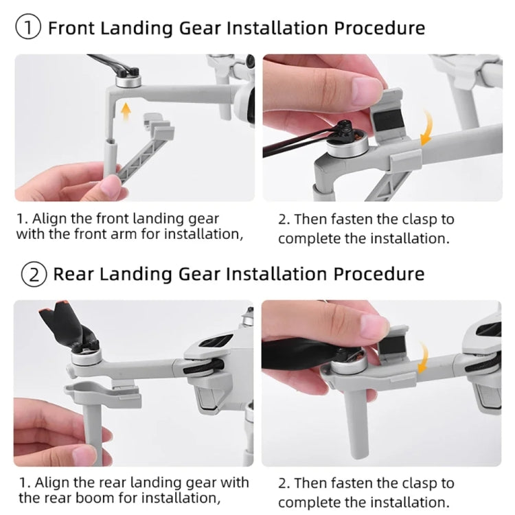 For DJI Mini 4 Pro Drone BRDRC Landing Gear Increased Height Leg(Gray) - Other by BRDRC | Online Shopping UK | buy2fix