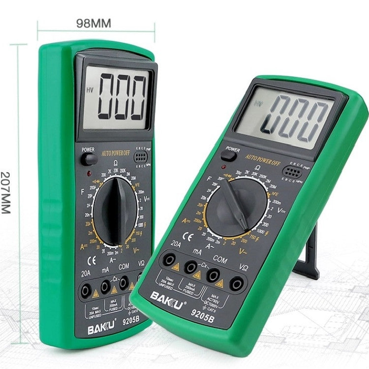 BAKU BK-9205B Measuring Capacitance Current Large Screen Display All-round Burn-proof Digital Multimeter - Consumer Electronics by BAKU | Online Shopping UK | buy2fix