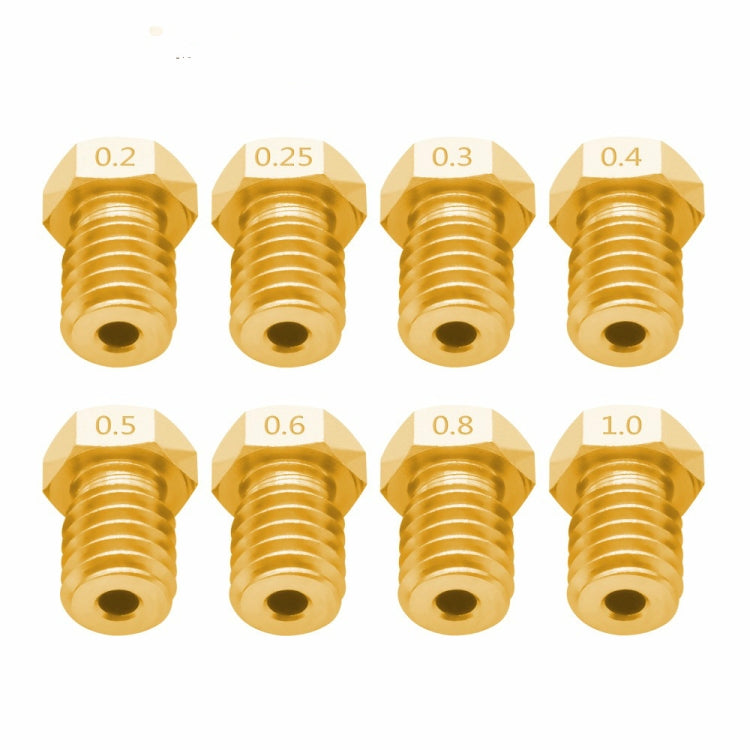 8 PCS Bugatti 3D Printer Accessories E3D-V5 V6 Nozzle M6 Thread Consumables Hot Nozzle, Size:3/0.5mm - Consumer Electronics by buy2fix | Online Shopping UK | buy2fix