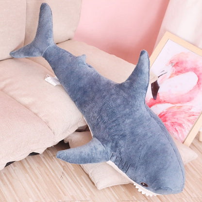 Plush Stuffed Toy Shark Kids Toys Boys Girls Animal Reading Pillow for Birthday Gifts, Height:138cm(Blue) - Soft Toys by buy2fix | Online Shopping UK | buy2fix