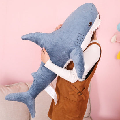 Plush Stuffed Toy Shark Kids Toys Boys Girls Animal Reading Pillow for Birthday Gifts, Height:138cm(Blue) - Soft Toys by buy2fix | Online Shopping UK | buy2fix