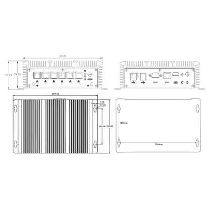 HYSTOU P09-6L Windows / Linux System Mini PC, Intel Core I3-7167U 2 Core 4 Threads up to 2.80GHz, Support mSATA, 8GB RAM DDR3 + 256GB SSD - Windows Mini PCs by HYSTOU | Online Shopping UK | buy2fix