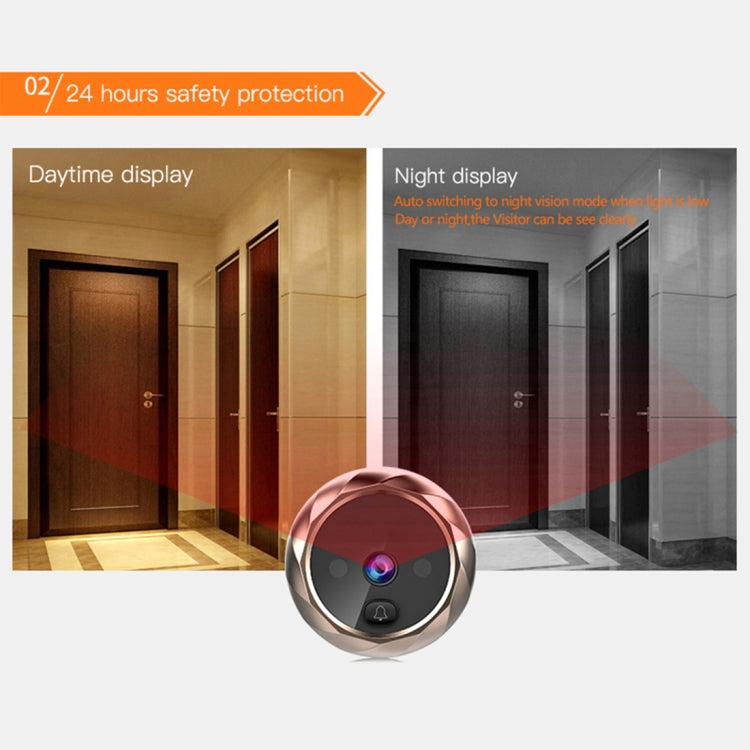 DD1 Smart Electronic Cat Eye Camera Doorbell with 2.8 inch LCD Screen, Support Infrared Night Vision(Silver) - Security by buy2fix | Online Shopping UK | buy2fix