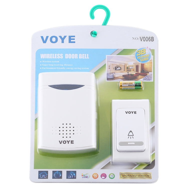 VOYE V006B Home Music Remote Control Wireless Doorbell with 38 Polyphony Sounds (White) - Security by VOYE | Online Shopping UK | buy2fix