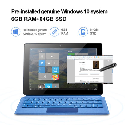 W10 2 in 1 Tablet PC, 10.1 inch, 6GB+64GB, Windows 10 System, Intel Gemini Lake N4120 Quad Core up to 2.6GHz, without Keyboard & Stylus Pen, Support Dual Band WiFi & Bluetooth & TF Card & HDMI, US Plug - Other by buy2fix | Online Shopping UK | buy2fix