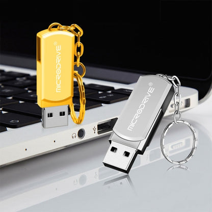 MicroDrive 64GB USB 2.0 Creative Personality Metal U Disk with Keychain (Silver) - USB Flash Drives by MicroDrive | Online Shopping UK | buy2fix