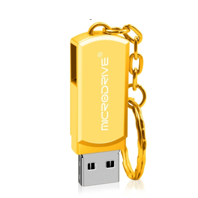 MicroDrive 32GB USB 2.0 Creative Personality Metal U Disk with Keychain (Gold) - USB Flash Drives by MicroDrive | Online Shopping UK | buy2fix