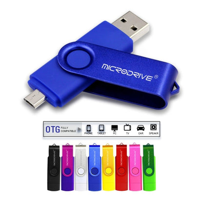 MicroDrive 8GB USB 2.0 Phone and Computer Dual-use Rotary OTG Metal U Disk (Black) - USB Flash Drives by MicroDrive | Online Shopping UK | buy2fix