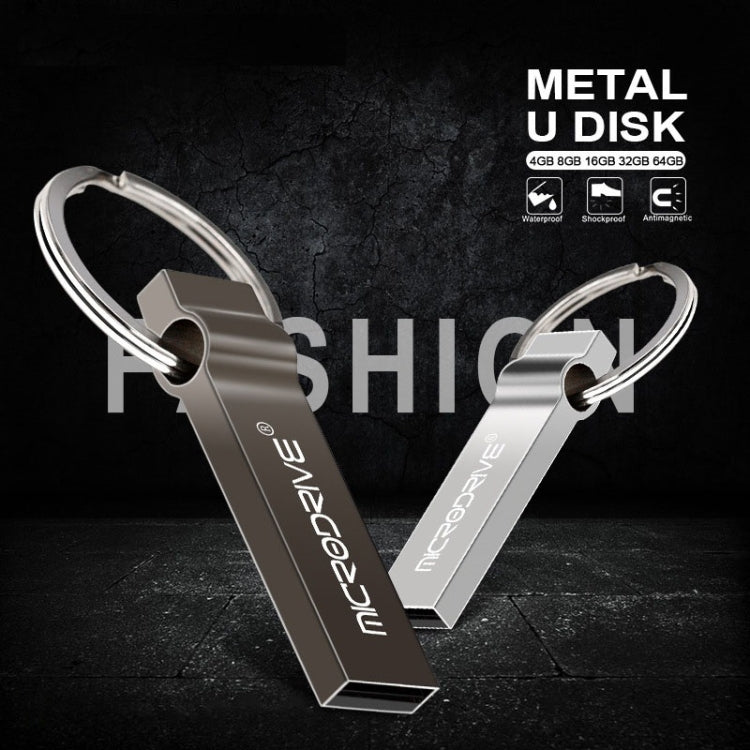 MicroDrive 4GB USB 2.0 Metal Keychain U Disk (Black) - Computer & Networking by MicroDrive | Online Shopping UK | buy2fix