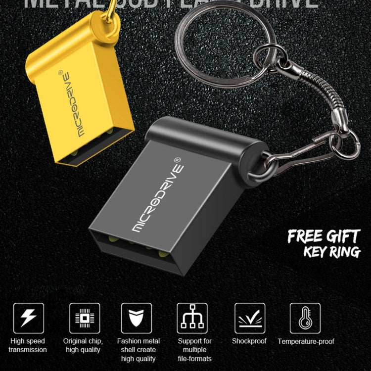 MicroDrive 32GB USB 2.0 Metal Mini USB Flash Drives U Disk (Grey) - USB Flash Drives by MicroDrive | Online Shopping UK | buy2fix